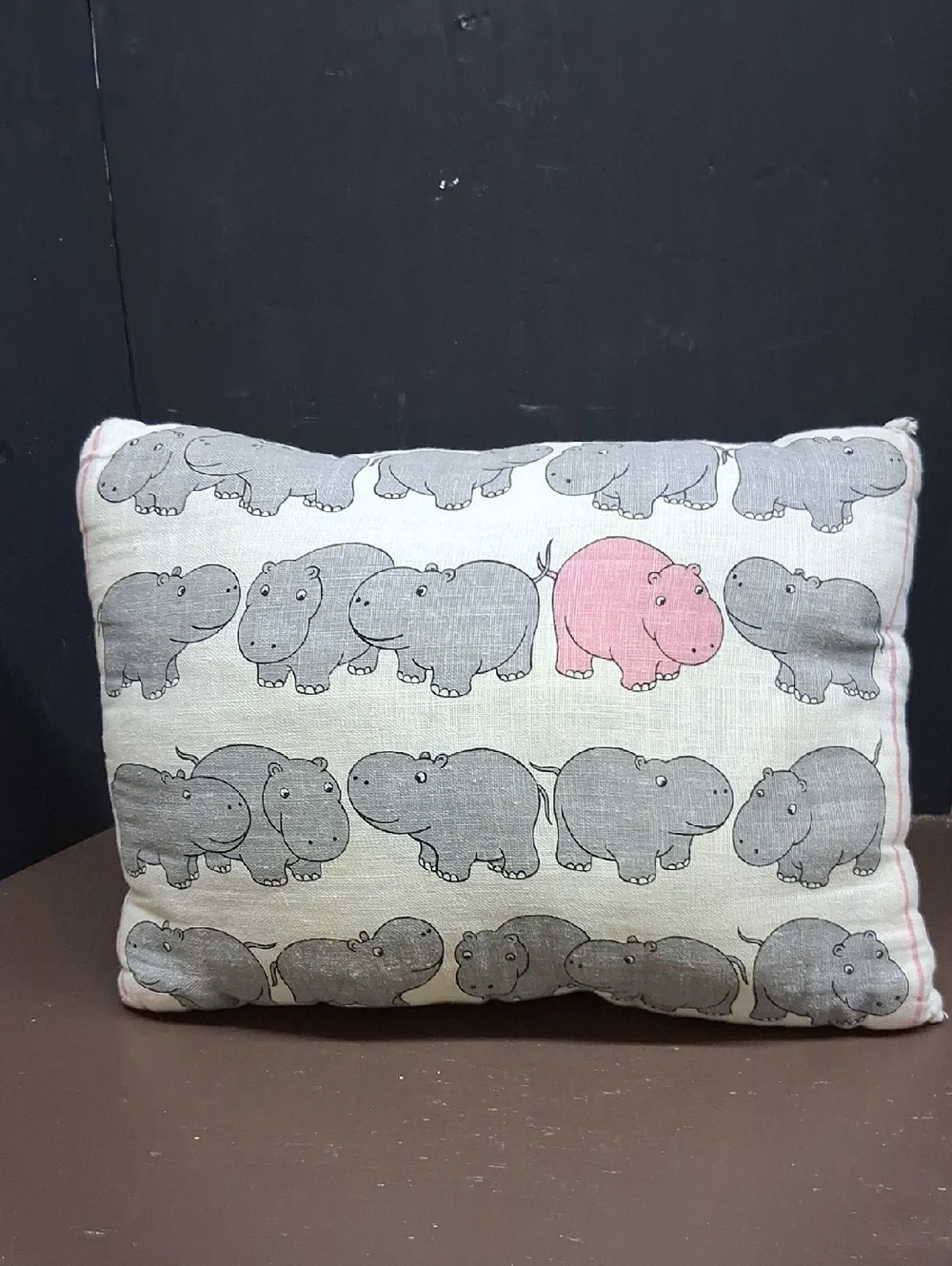 Throw Pillow Featuring Cartoon‎ Hippopotamuses.
